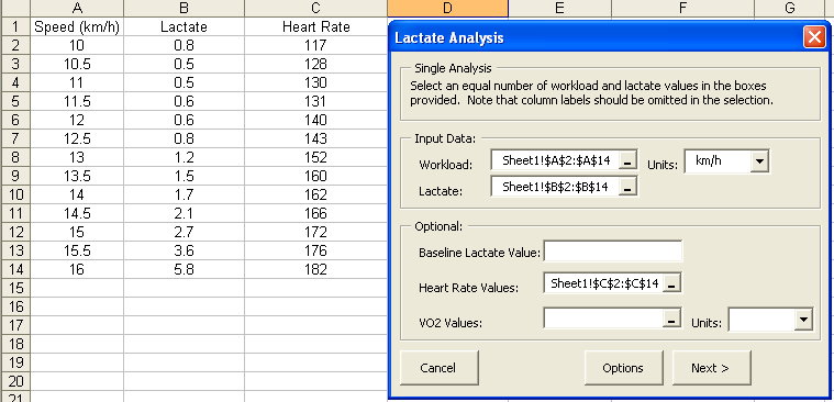 Selecting the data