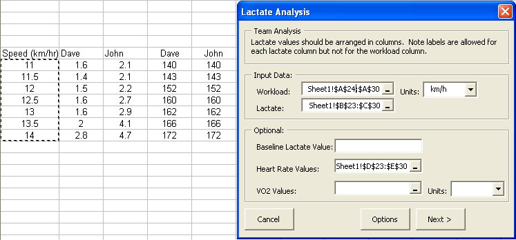 Selecting the data