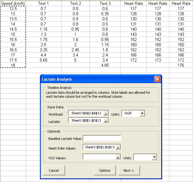 Selecting the data