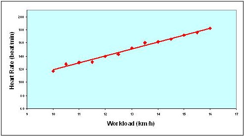 Graph of workload against heartrate values